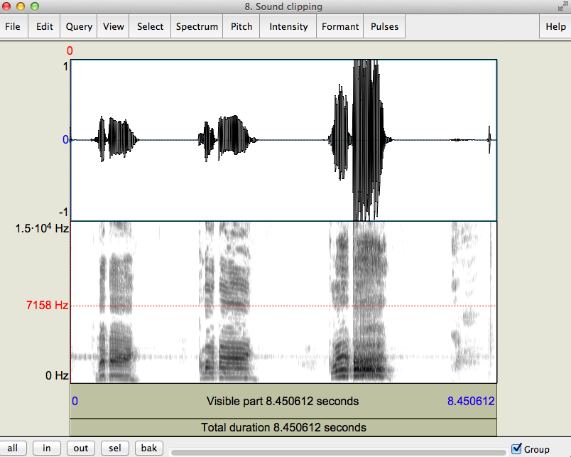 The last "clipping" is clipped. See how the waveform extends outside the waveform window?