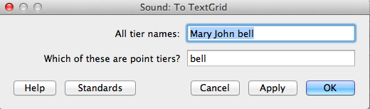 Default TextGrid dialog